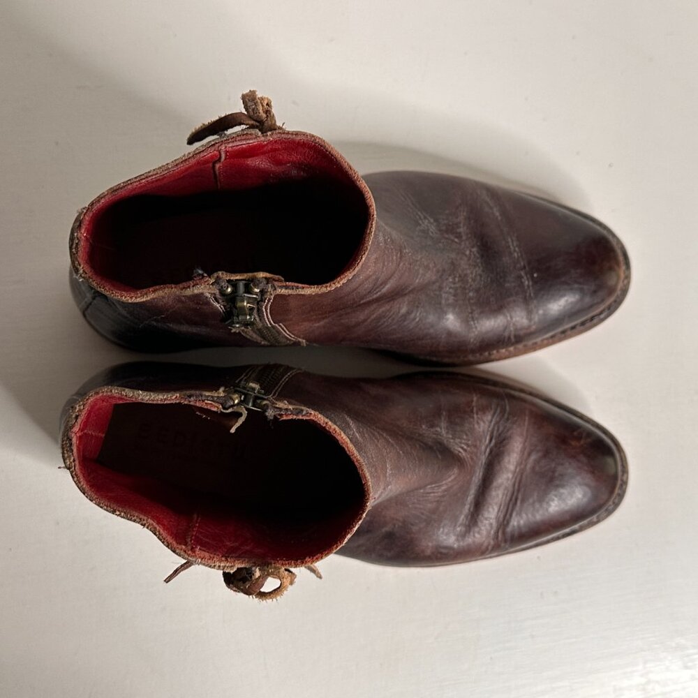 Bed Stu Cobbler Distressed Leather side zip Ankle Boots Women Size 8 - Picture 5 of 9